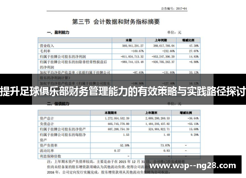 提升足球俱乐部财务管理能力的有效策略与实践路径探讨